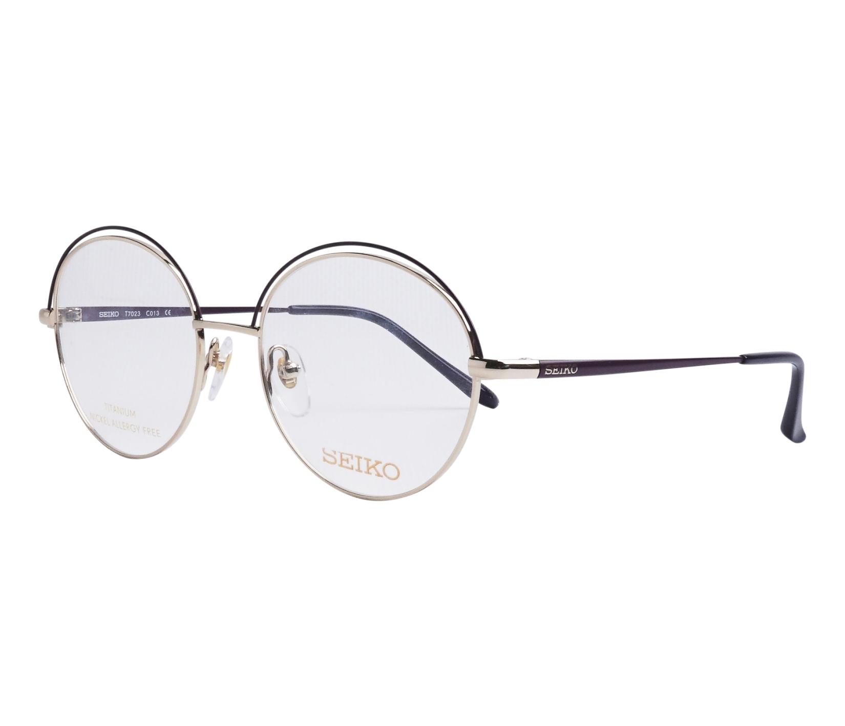 Seiko eyeglasses T-7023 CO13 50 18 GoldPurple - 