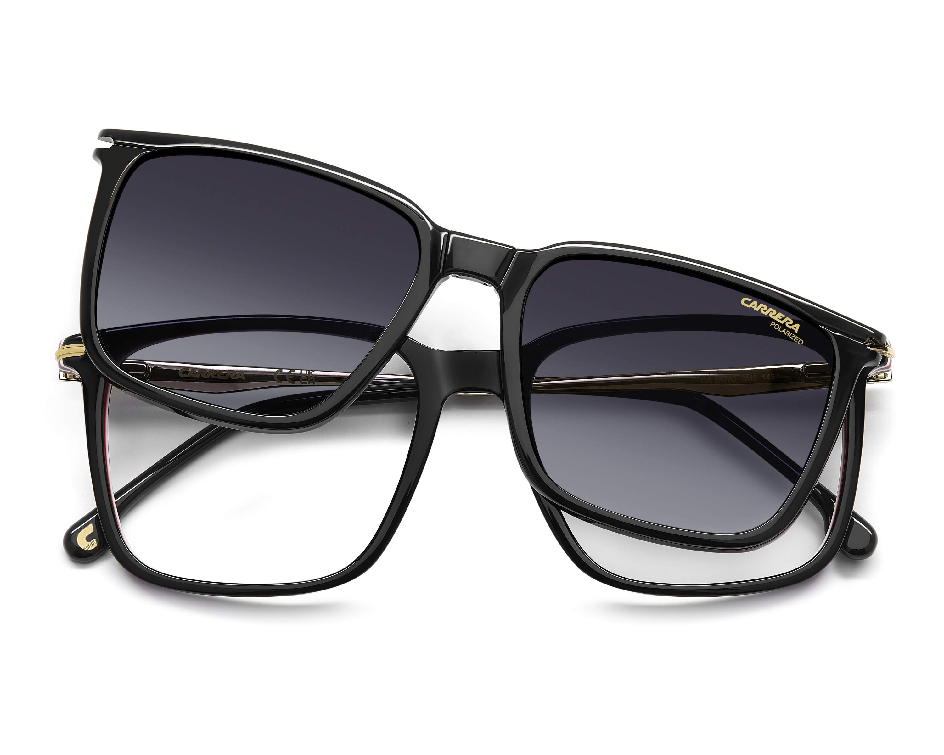 Carrera CA-357-C 2M2 54-17 Black Gold 360 degree view 1