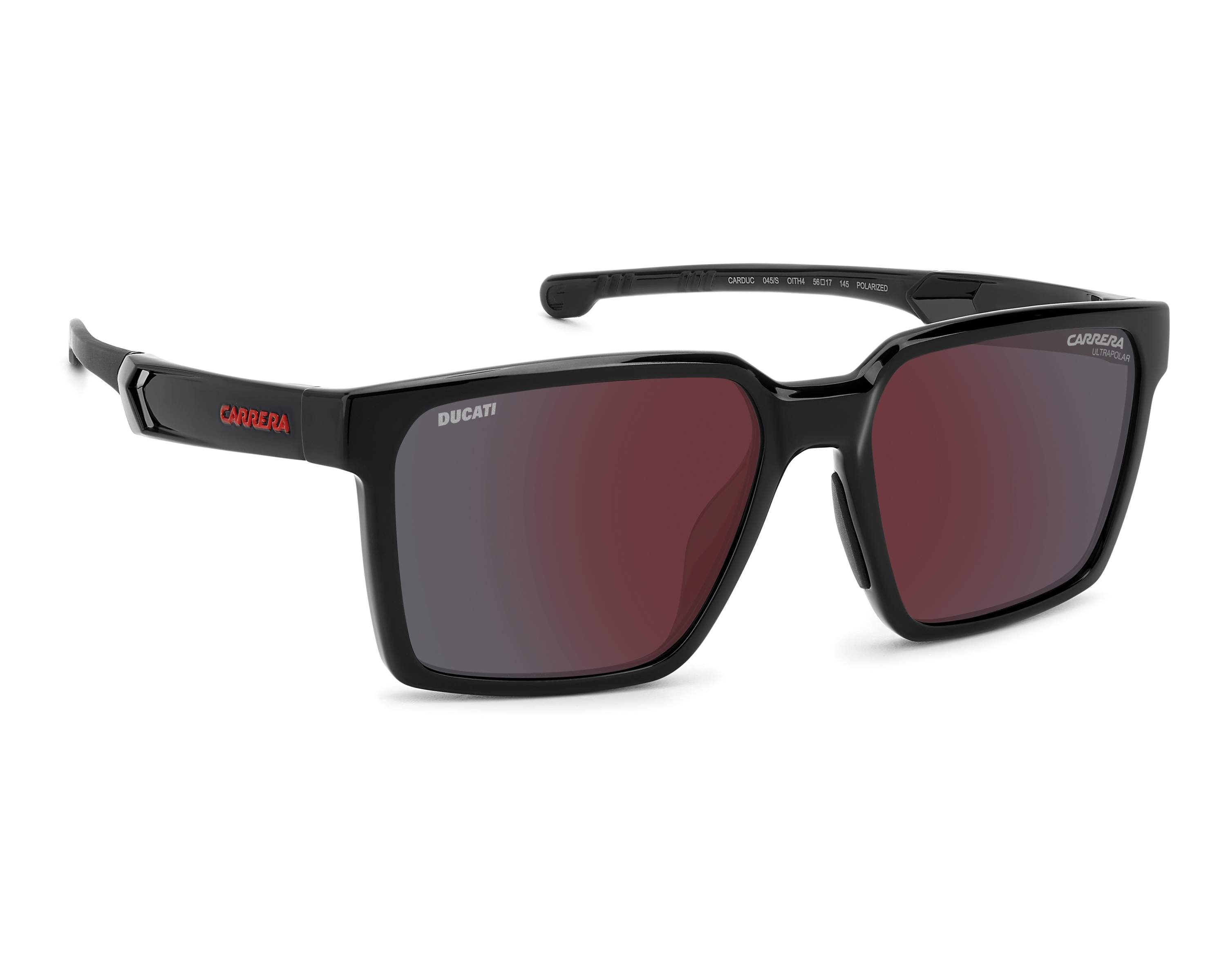 Carrera CARDUC-045-S OIT/H4 56-17 Black Red 360 degree view 2