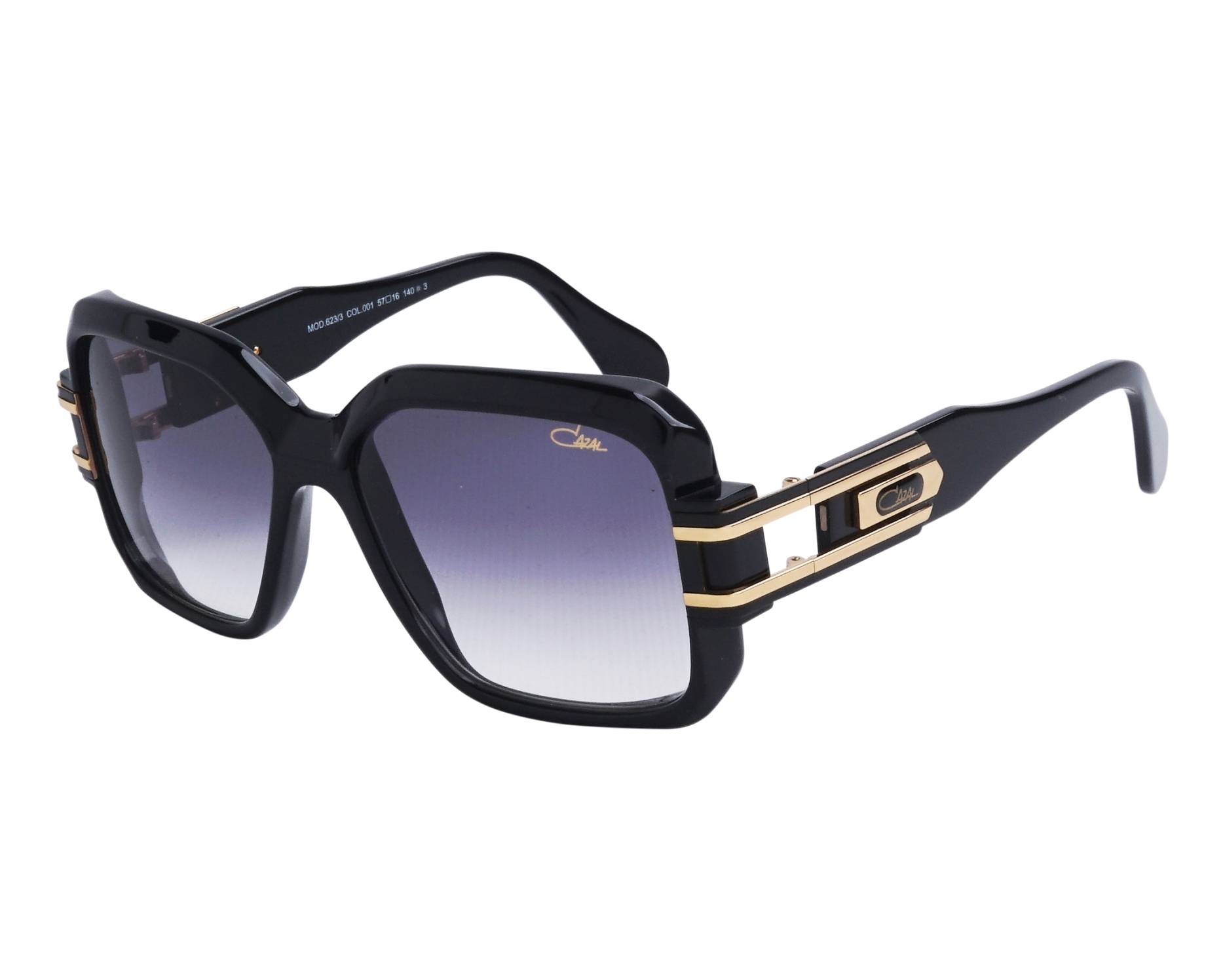 Cazal 0623-3 001 57-16 Black Gold profile view