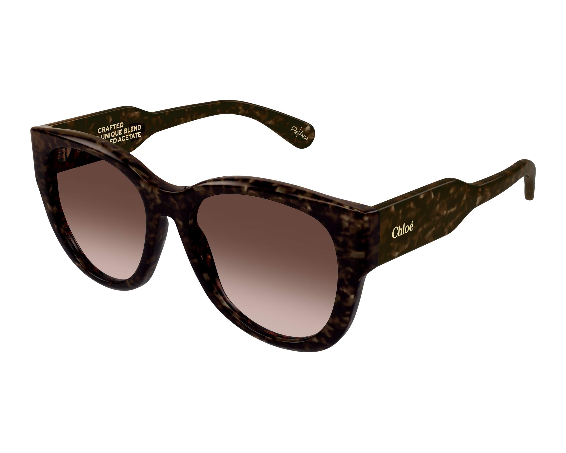 NWT Chloé CH0192S Havana 002 Cat Eye Sunglasses 55□18-145 MSRP $415 Chloé CH0192S 002 Sunglasses Shiny Havana - eye-oo.com main image 4