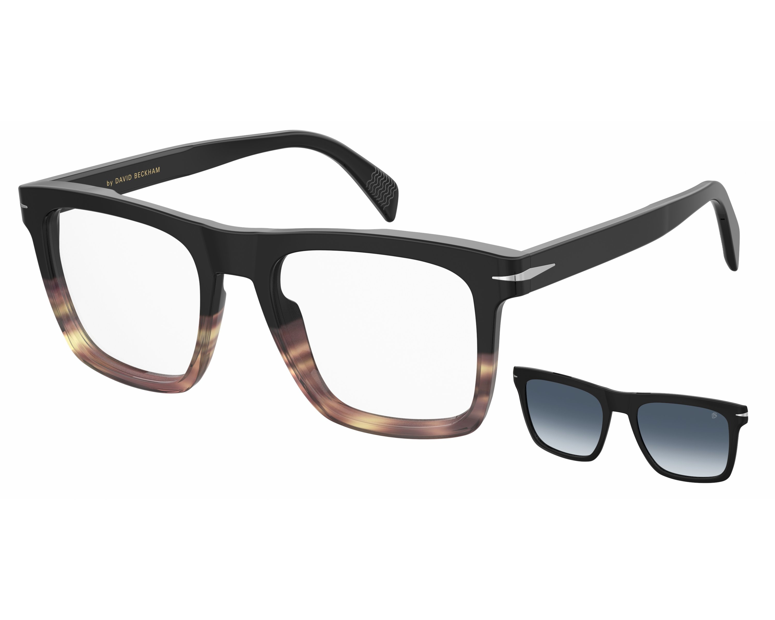 David Beckham DB-7000-CS 37N/Z7 53-19 Horn Black  360 degree view 4