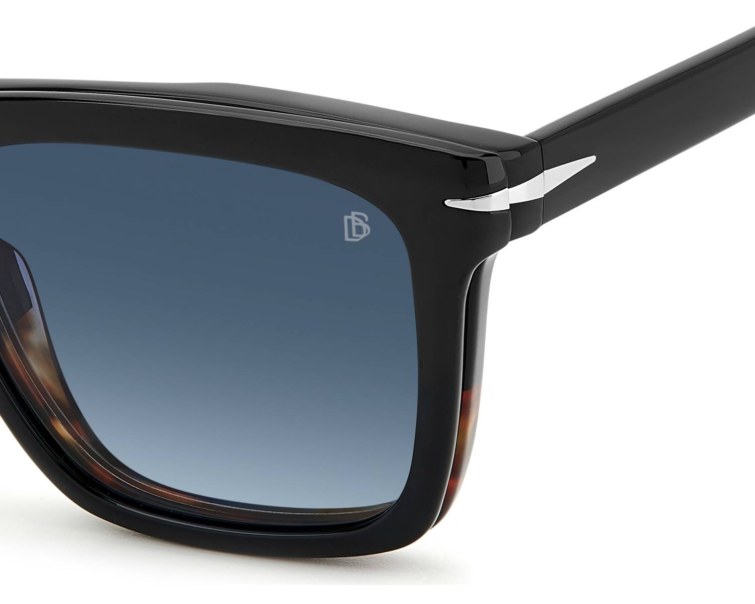 David Beckham DB-7000-CS 37N/Z7 53-19 Horn Black  360 degree view 5