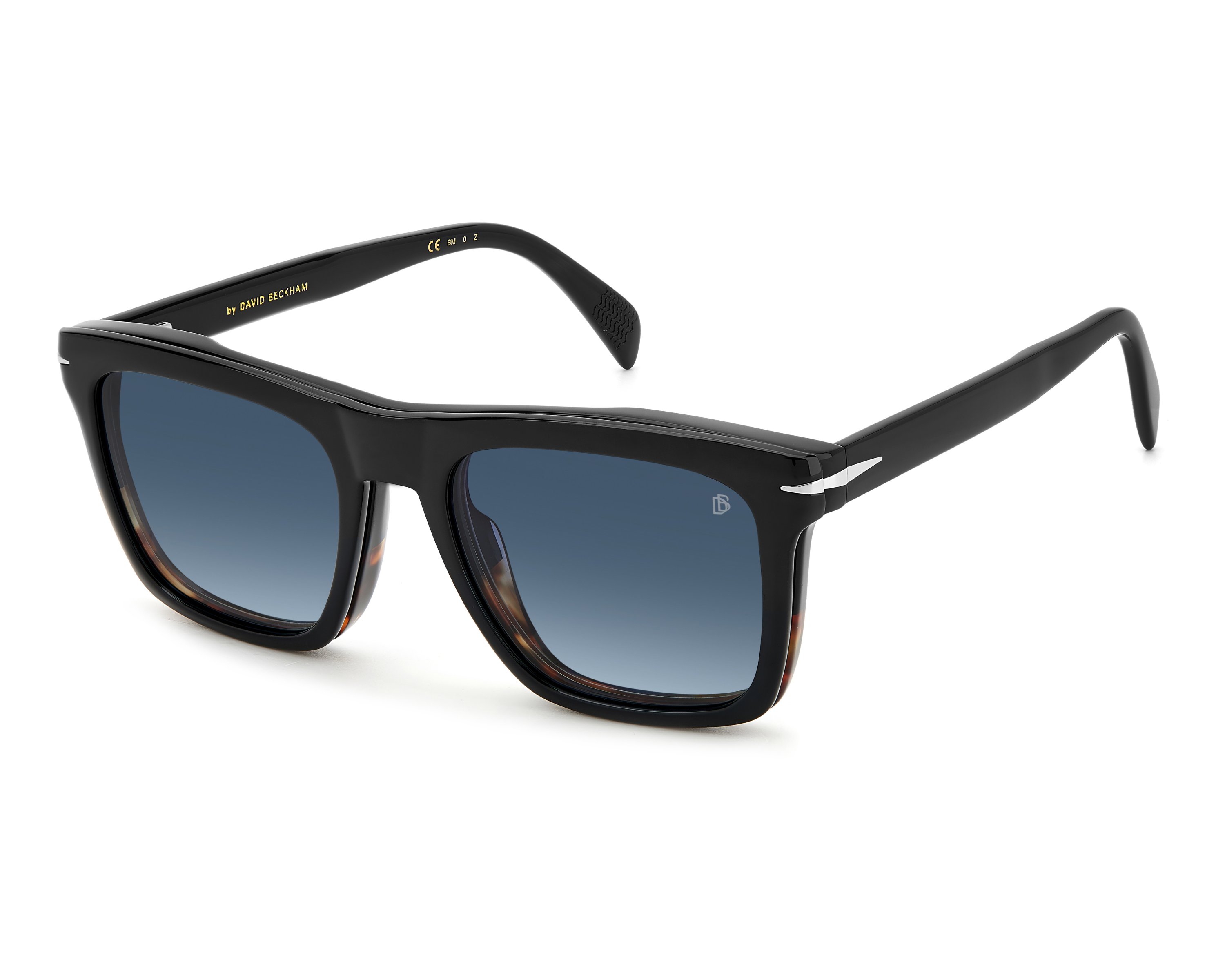 David Beckham DB-7000-CS 37N/Z7 53-19 Horn Black  360 degree view 6