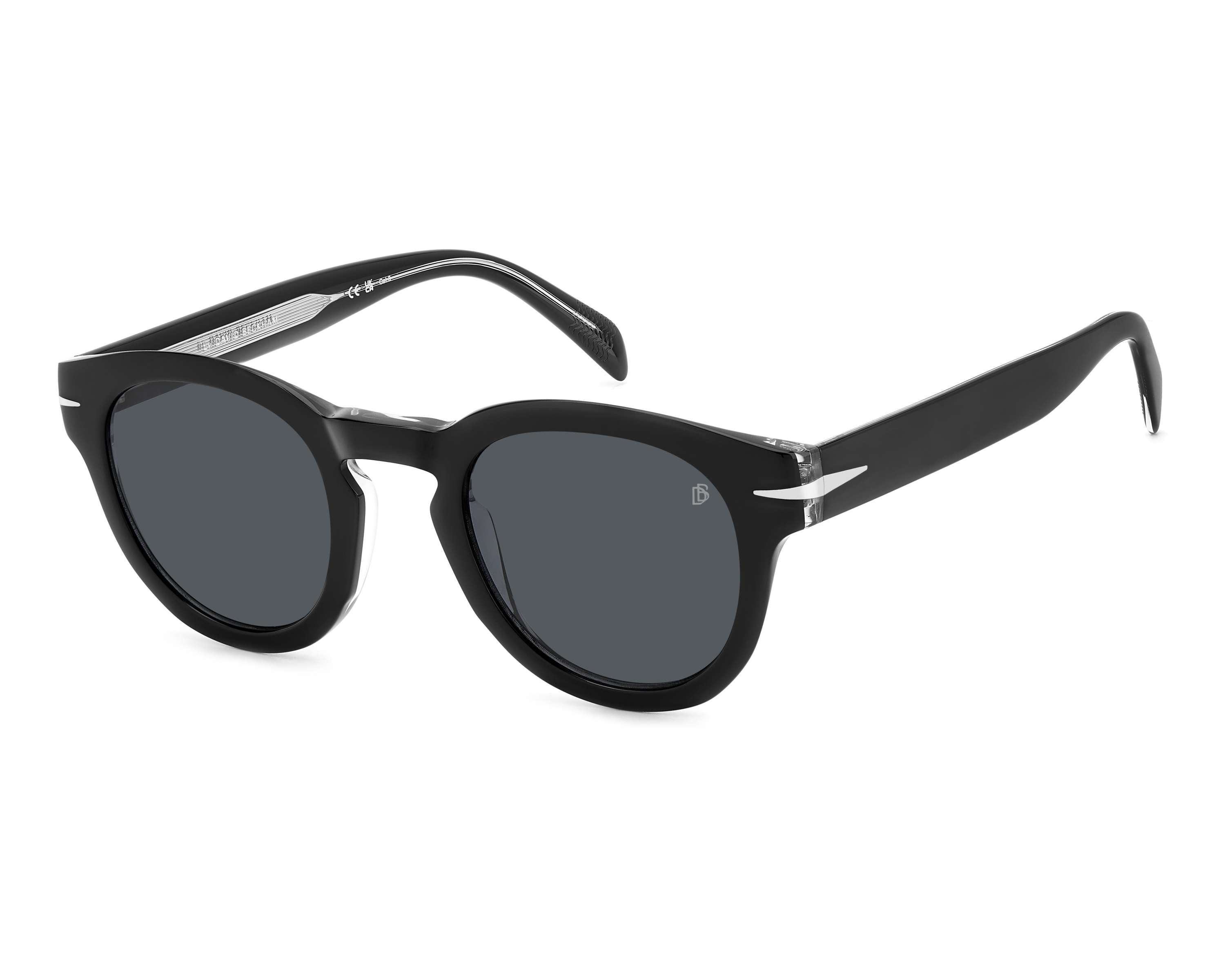 David Beckham DB-7041-S-FLAT 7C5/IR 49-25 Black Crystal profile view