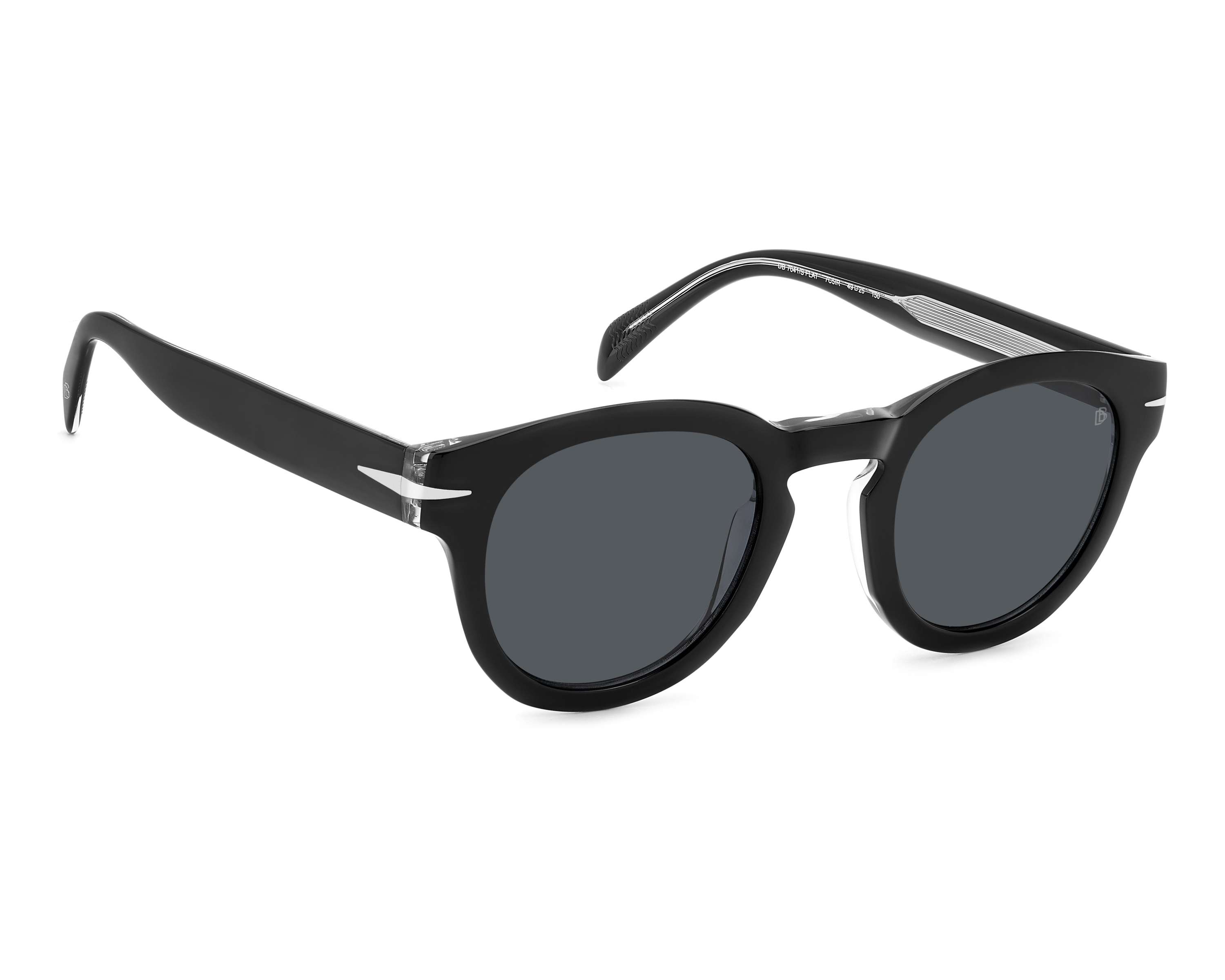 David Beckham DB-7041-S-FLAT 7C5/IR 49-25 Black Crystal front view