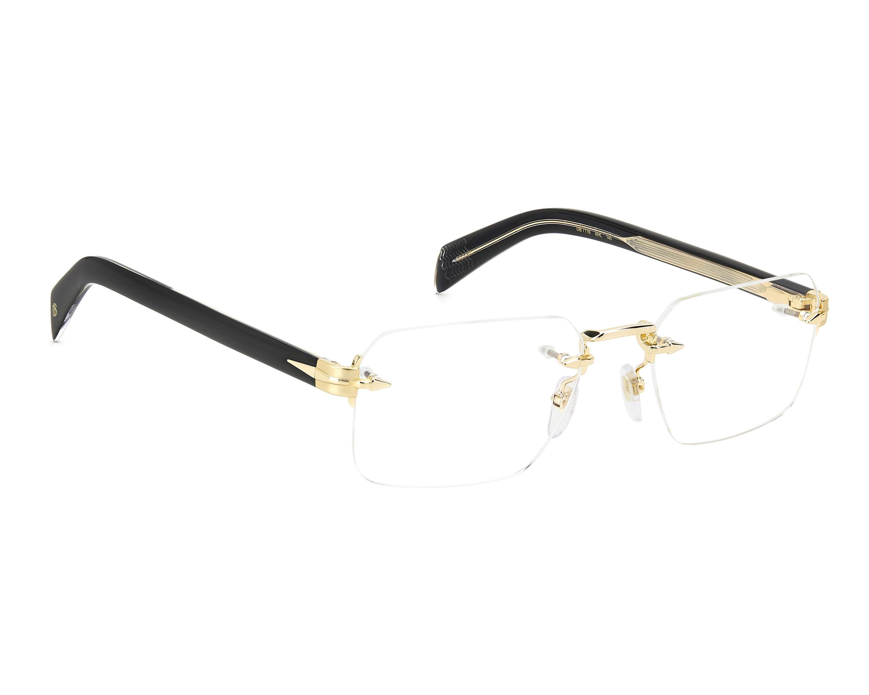 David Beckham DB-7116 RHL 54-20 Gold Black 360 degree view 2