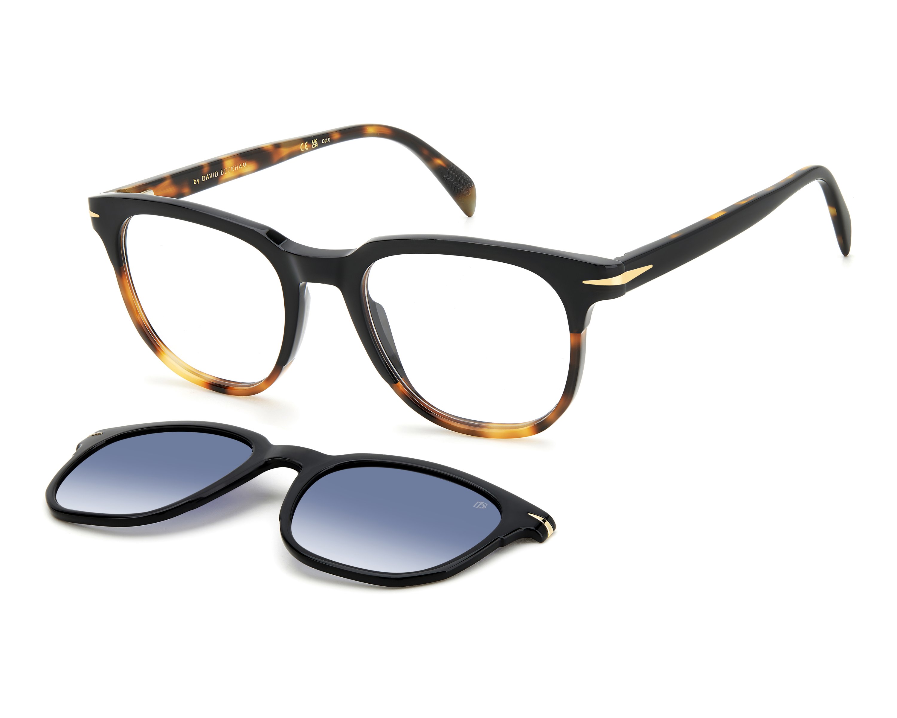 David Beckham DB-7120-CS WR7/Z7 51-20 Black Havana profile view