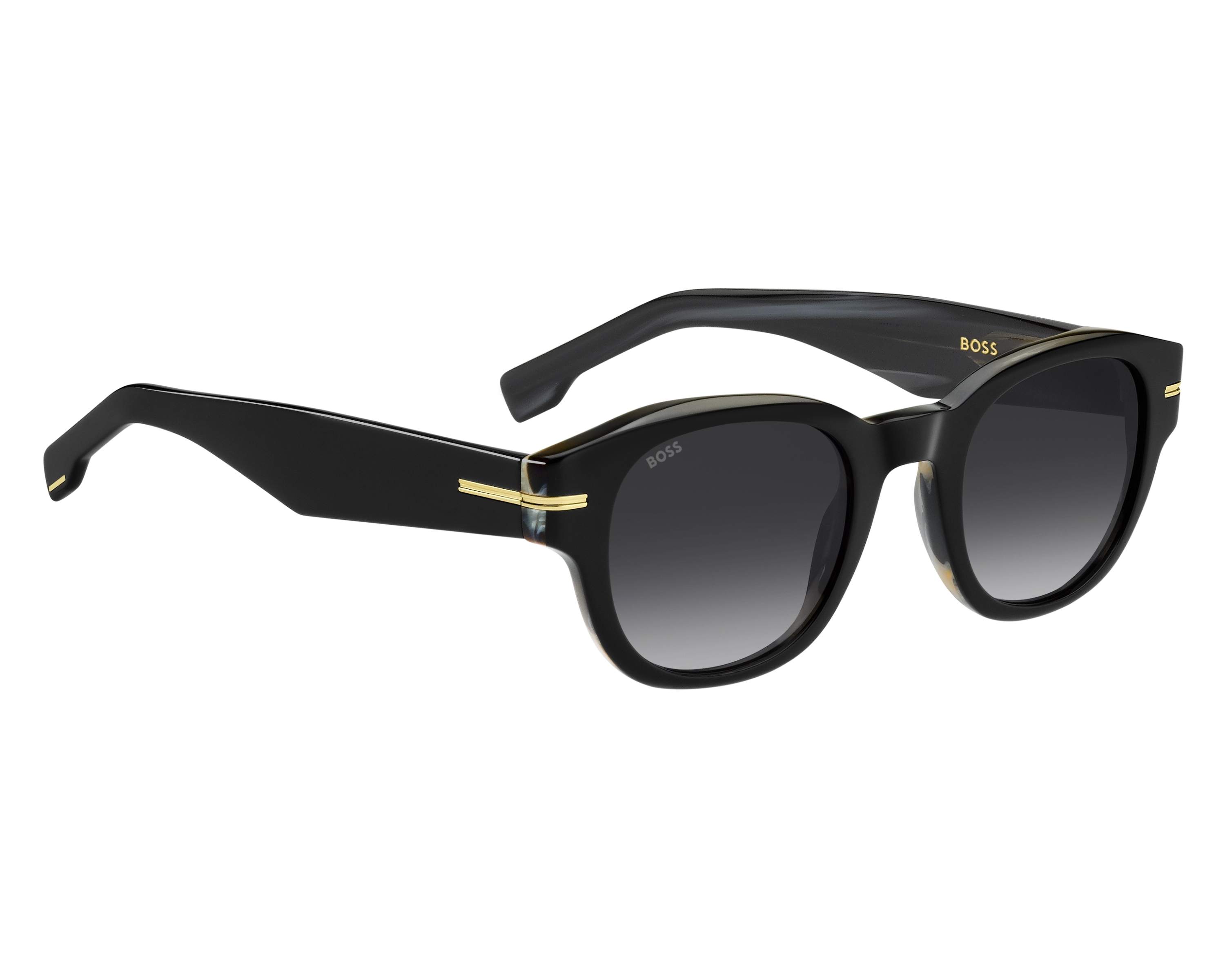 Hugo Boss BOSS-1717-S QF6/1I 48-24 Black White 360 degree view 5
