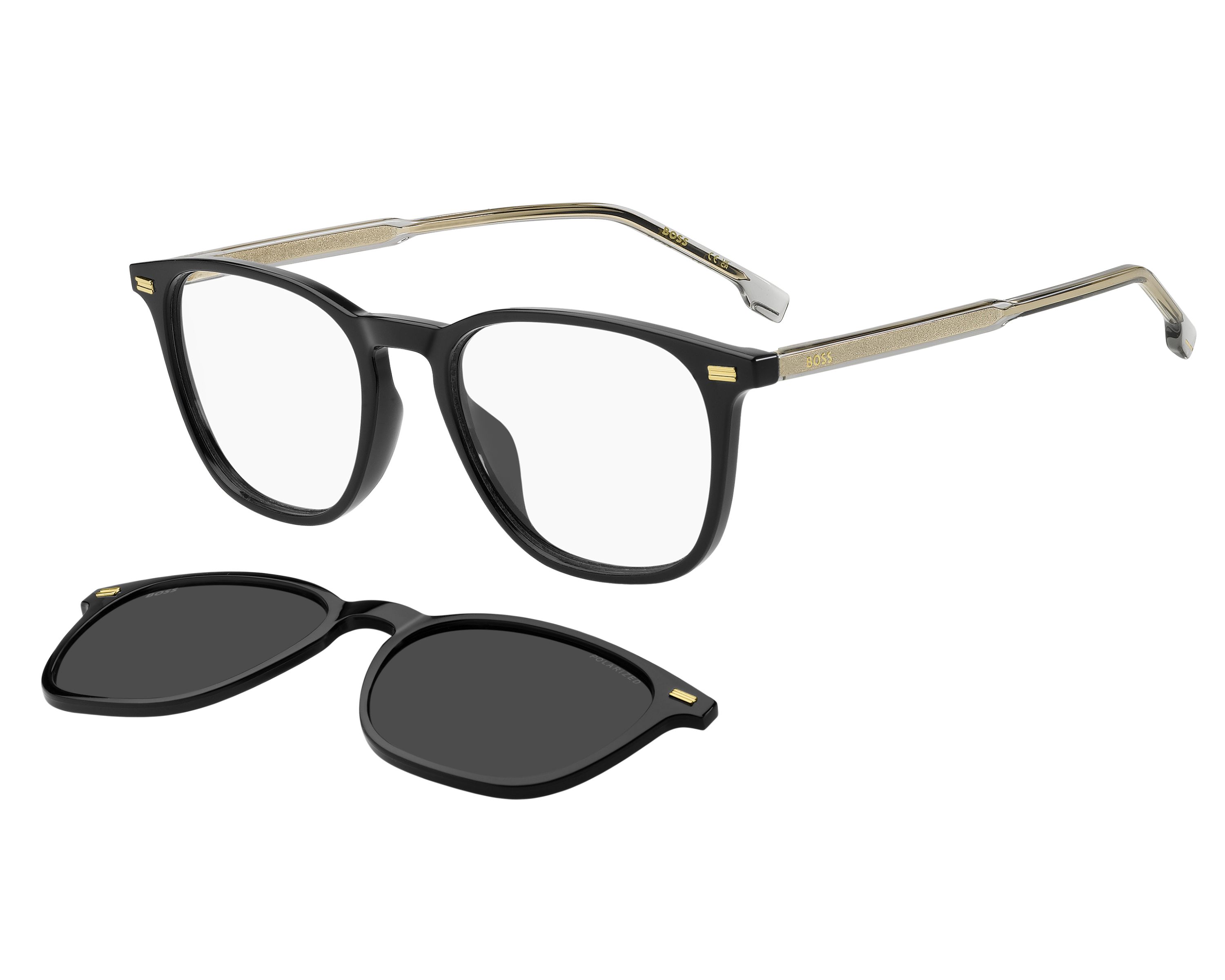 Hugo Boss BOSS-1882-G-C 08A/M9 53-19 Black Grey 360 degree view 1
