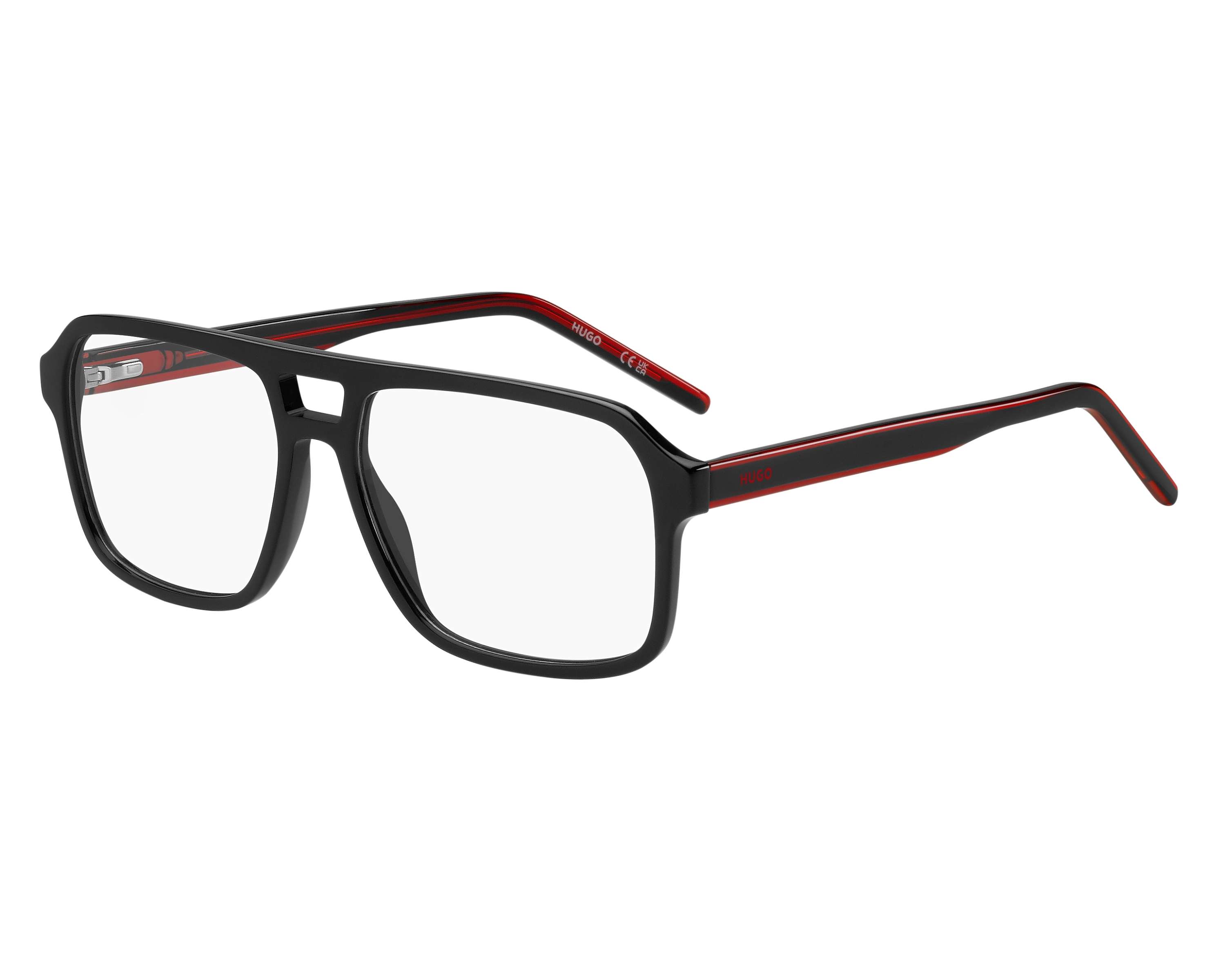 Hugo Boss HG-1299 OIT 55-15 Noir Rouge 360 degree view 1