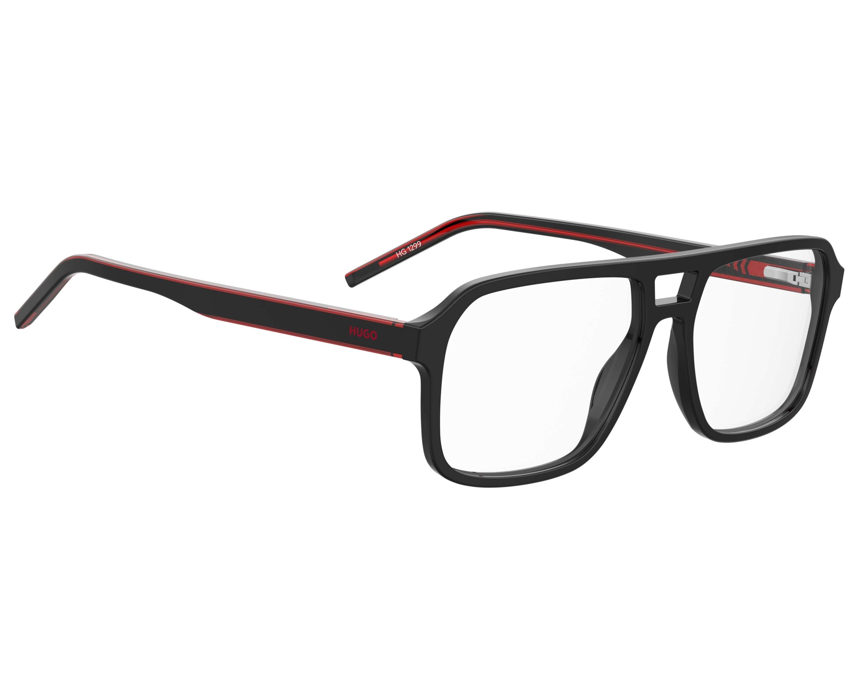 Hugo Boss HG-1299 OIT 55-15 Noir Rouge 360 degree view 2