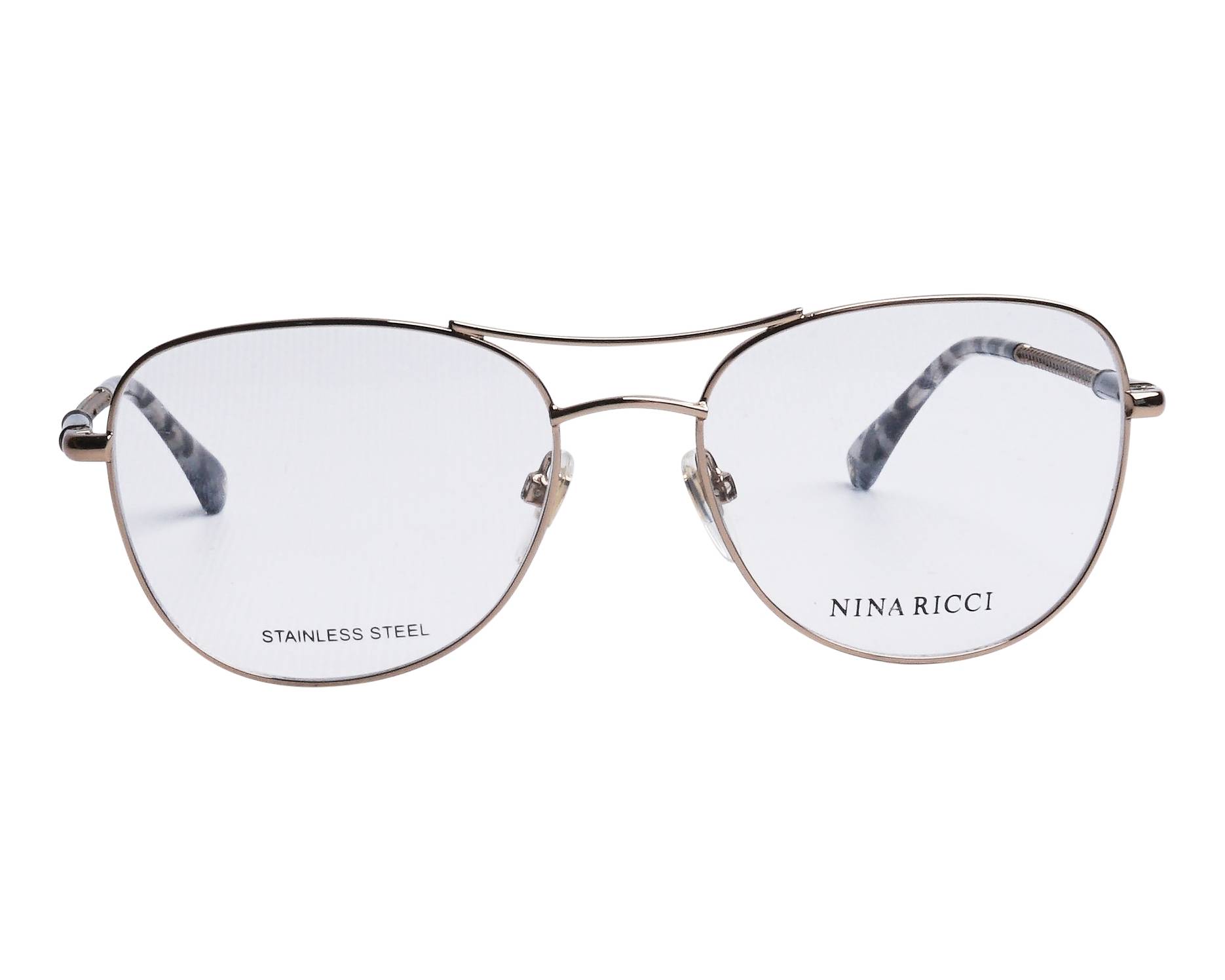 Nina Ricci VNR-244 08FF 53-17 Gold Black front view
