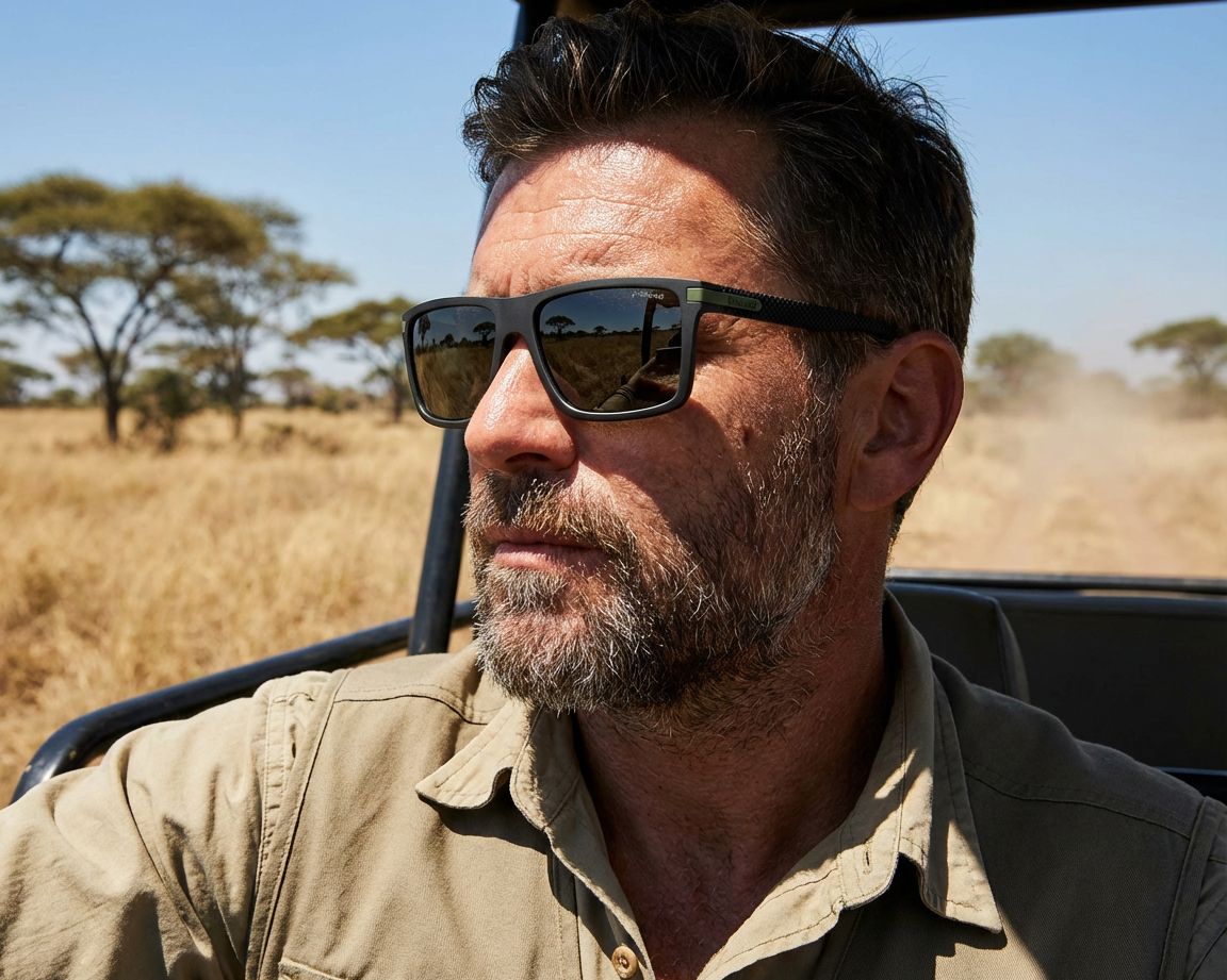 Polaroid PLD-2098-S 7ZJM9 56-17 Black Khaki 360 degree view 5