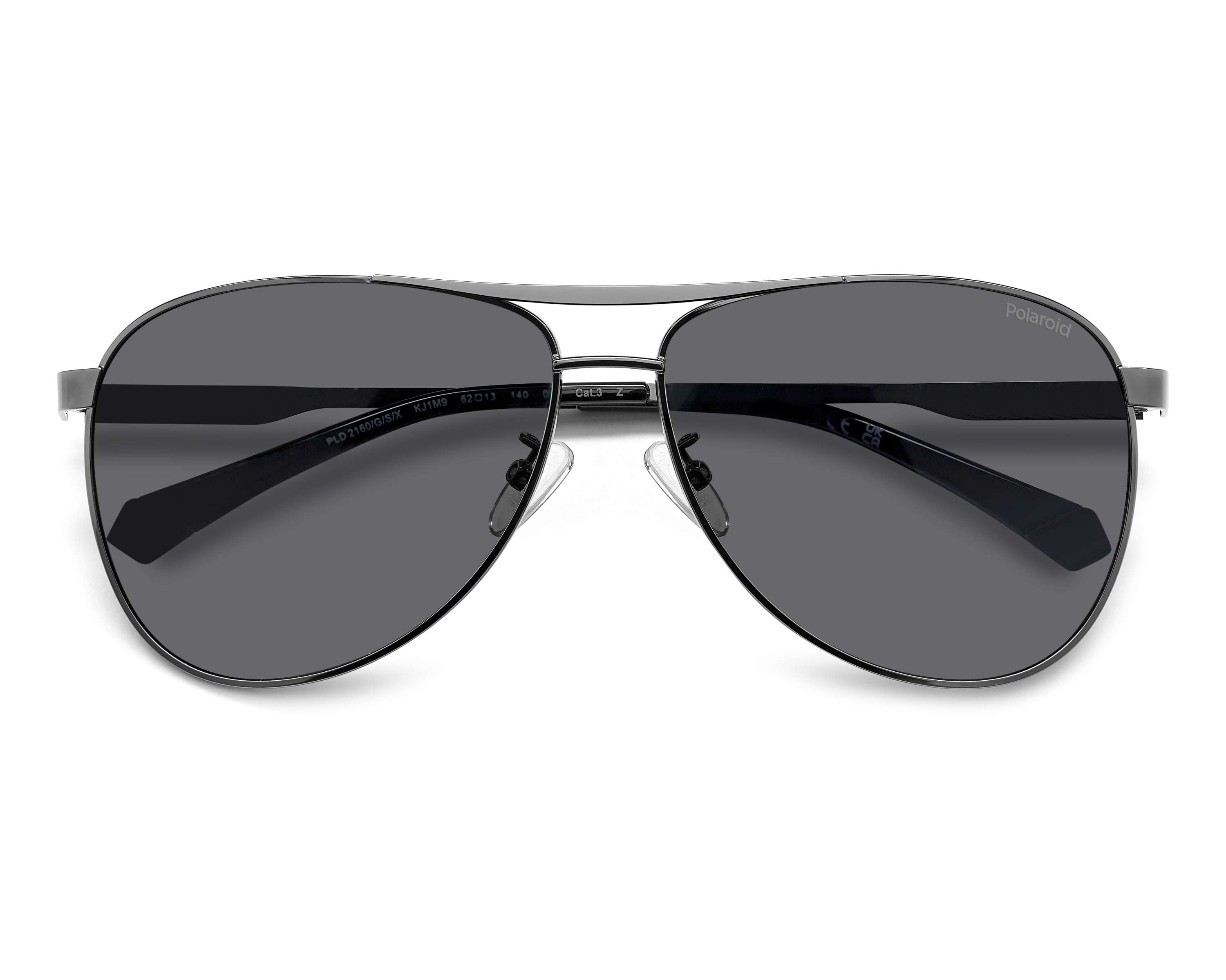 Polaroid PLD 2160 Occhiali Da Sole Uomo – Nero Opaco Con Lenti Green Polarized, Acciaio Inox 62 Mm