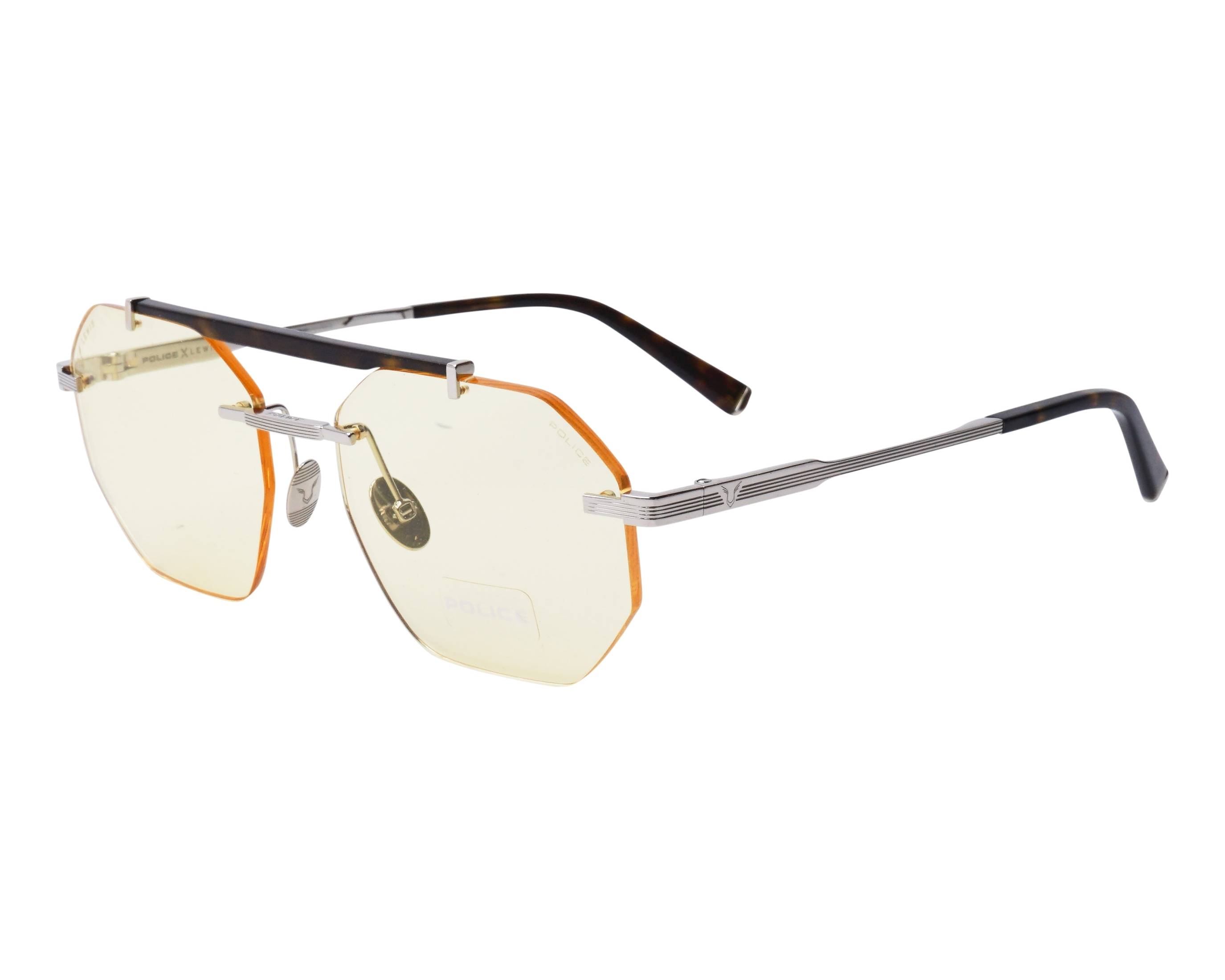 Police SPLG-35 0579 - Silver Havana profile view