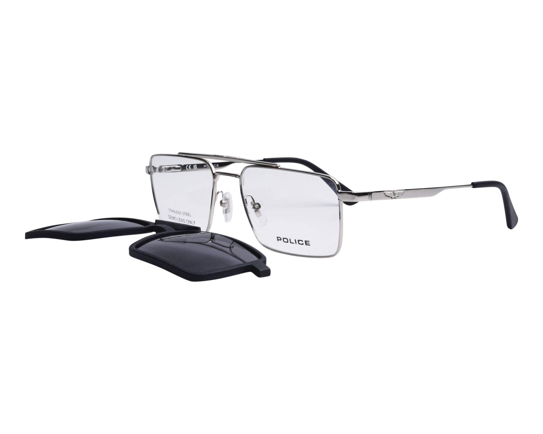 Police UPLR61 579P 55-18 Steel Black 360 degree view 5