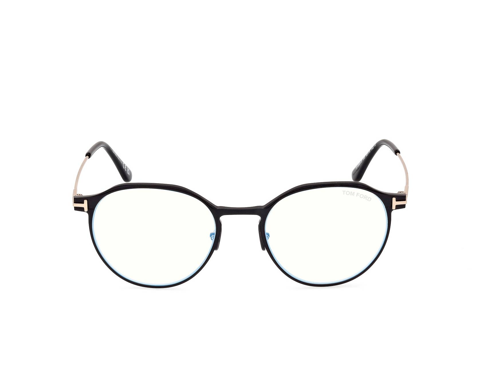 Tom Ford FT-5866-B/V 002 52-19 Black Gold front view