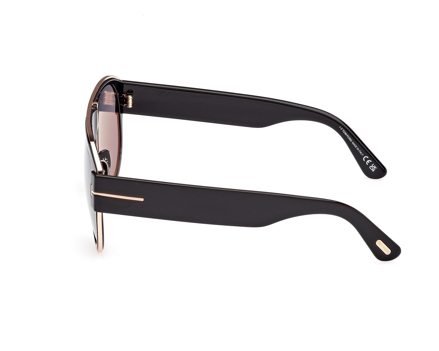 Tom Ford FT-1074-S 01C 58-18 Black Gold front view